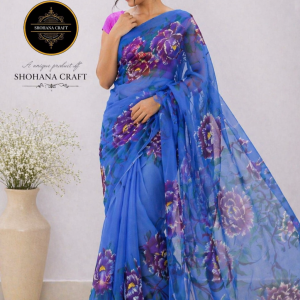 Hand Painted Moslin Saree
